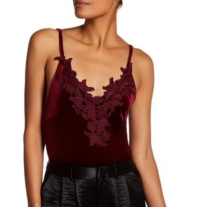 Harlowe & Graham Plunging Velvet Bodysuit